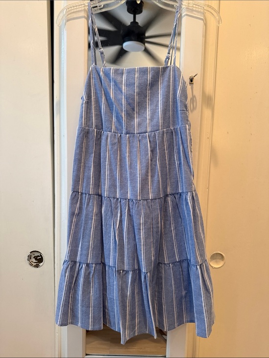 Almost Famous Dresses & Skirts - Almost Famous Blue and White Striped Tiered Sundress